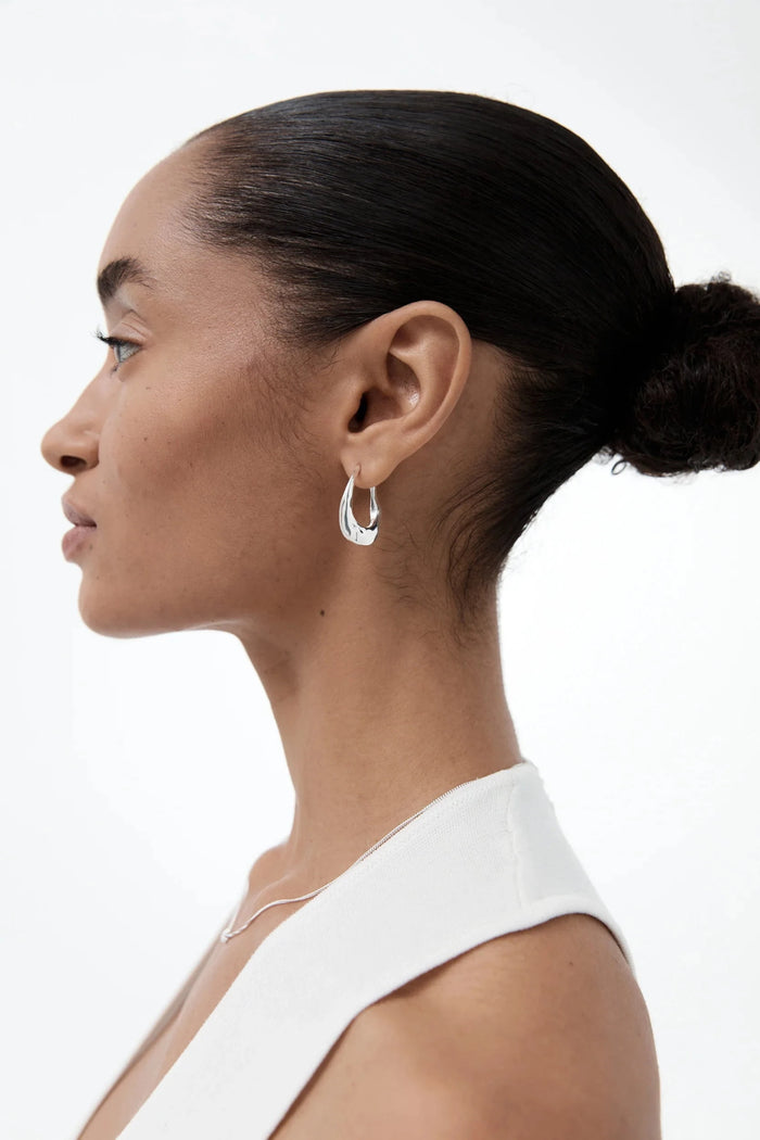 Nina Gordon Earrings Dajia Hoops Medium, Silver Soho-Boutique