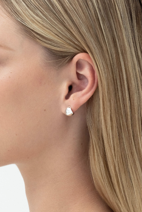 Nina Gordon Earrings Fold Hoops, Silver Soho-Boutique