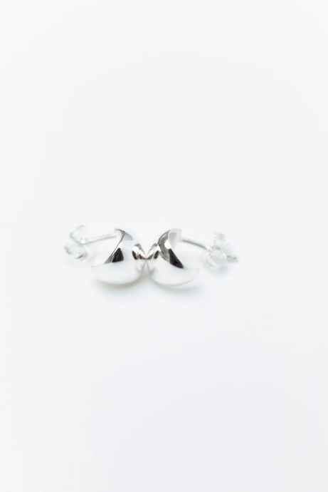 Nina Gordon Earrings Fold Hoops, Silver Soho-Boutique