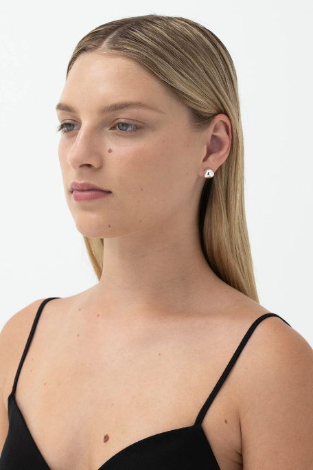 Nina Gordon Earrings Fold Hoops, Silver Soho-Boutique