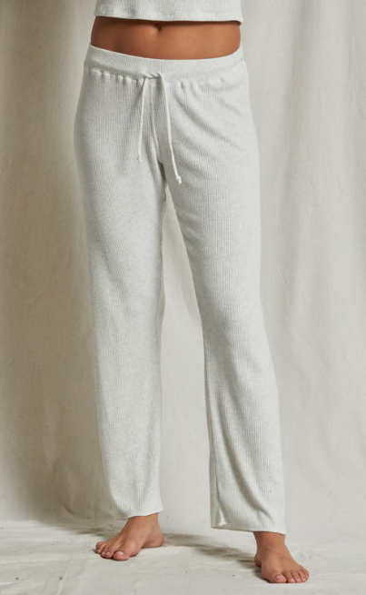 perfectwhitetee Leann Sweater Rib Pant, Heather Ash Soho-Boutique
