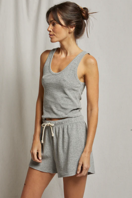 perfectwhitetee Short Summer Loop Terry Sweat Shorts, Heather Grey Soho-Boutique