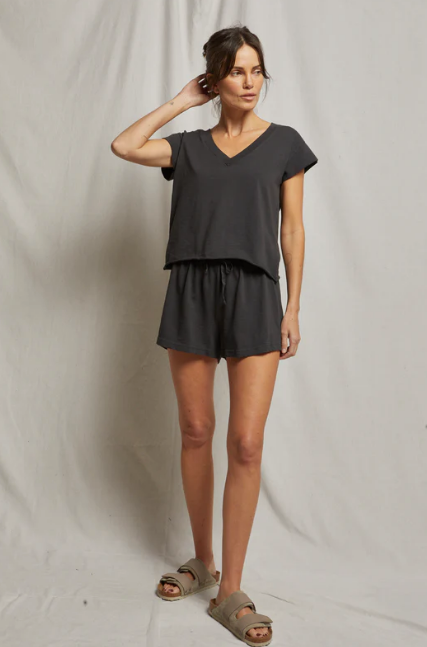 perfectwhitetee Shorts Joel Japanese Jersey Layla Short, Vintage Black Soho-Boutique