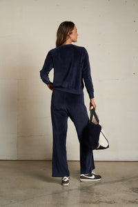 perfectwhitetee Sweatshirt Stella Velour Sweatshirt, Navy Soho-Boutique