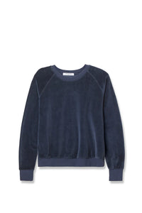 perfectwhitetee Sweatshirt Stella Velour Sweatshirt, Navy Soho-Boutique