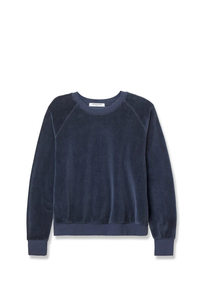 perfectwhitetee Sweatshirt Stella Velour Sweatshirt, Navy Soho-Boutique