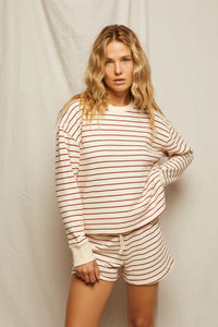perfectwhitetee Sweatshirt Tyler Sweatshirt, Red Natural Soho-Boutique