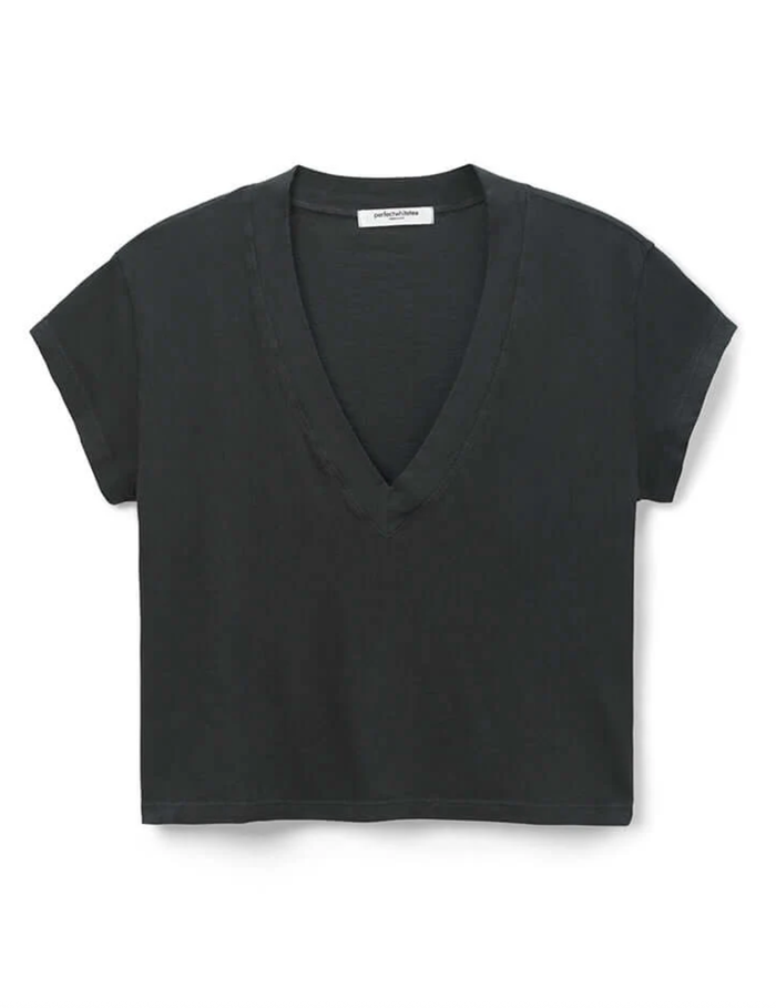 perfectwhitetee T-Shirt Alanis Tee, Vintage Black Soho-Boutique