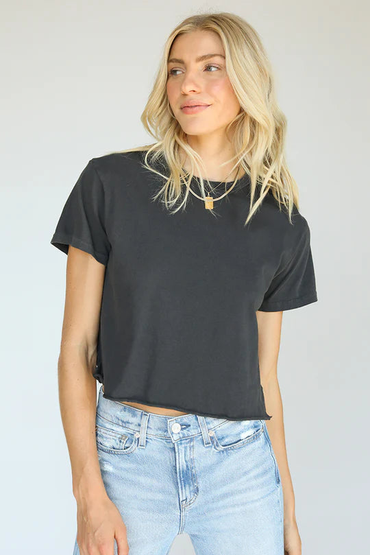 perfectwhitetee T-Shirt Tori Tee, Vintage Black Soho-Boutique