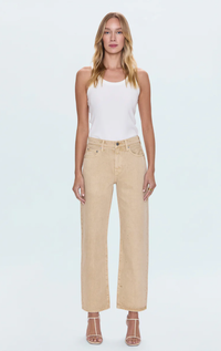 Pistola Denim Lexi Mid Rise Straight, Sand Dollar Soho-Boutique