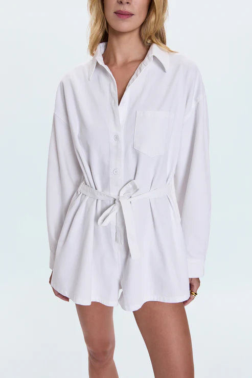 white long sleeve romper dress Pistola Vance Romper