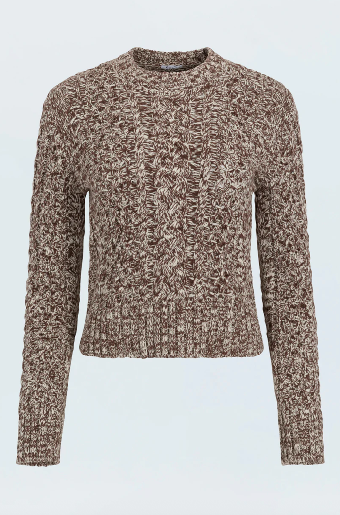Pistola Sweater Quinn Shrunken Fisherman Sweater, Chocolate Marl Soho-Boutique