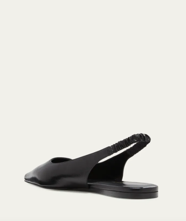 Proenza Schouler Shoes Spike Leather Slingback Flats, Black Soho-Boutique