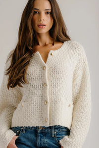 SABLYN Sweater Charlene Cashmere Jacket, Gardenia Soho-Boutique