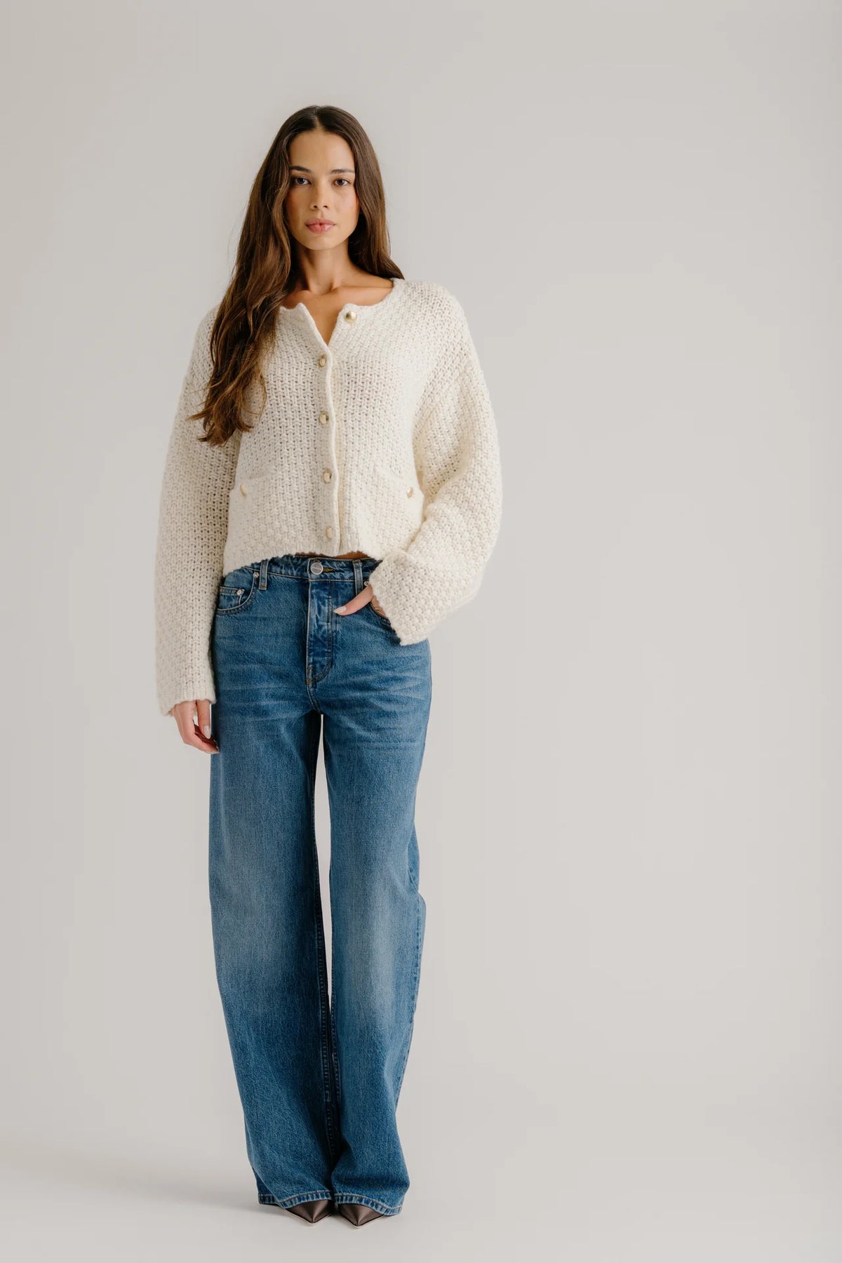 SABLYN Sweater Charlene Cashmere Jacket, Gardenia Soho-Boutique