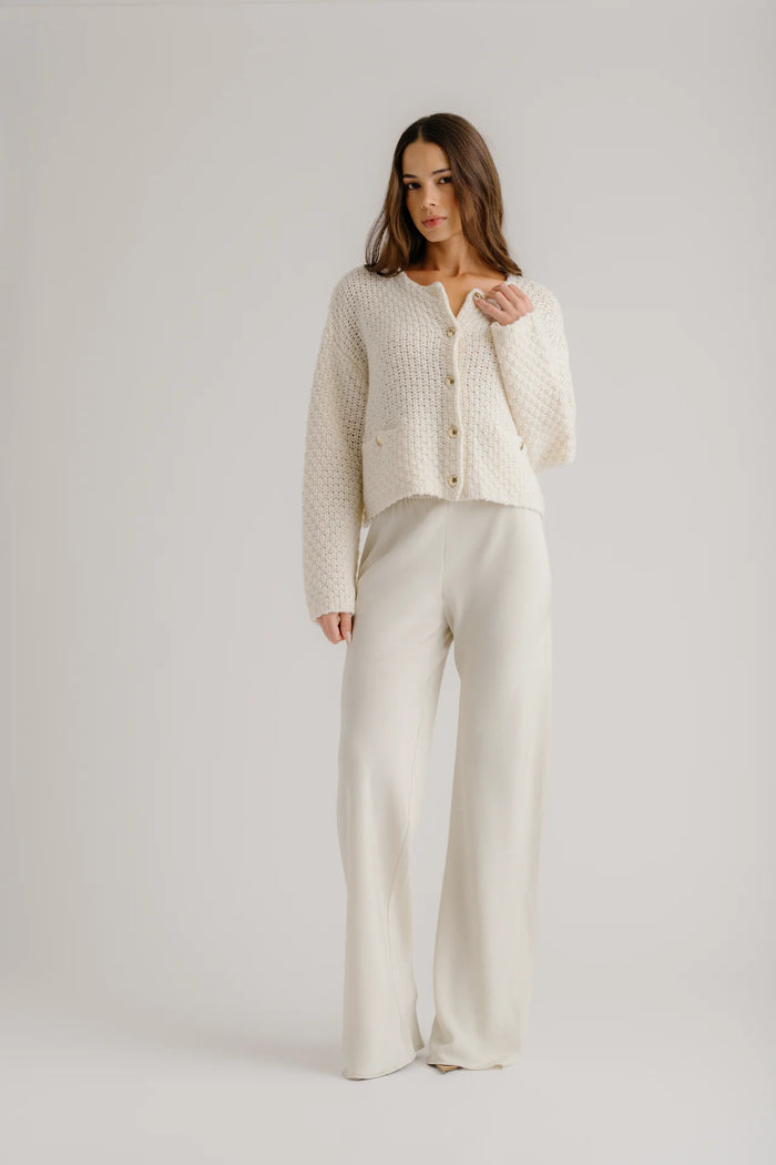 SABLYN Sweater Charlene Cashmere Jacket, Gardenia Soho-Boutique