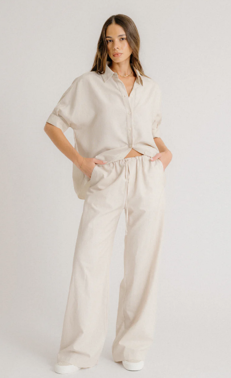 SABLYN top Gisele Relaxed Button Down, Gardenia Multistripe Soho-Boutique