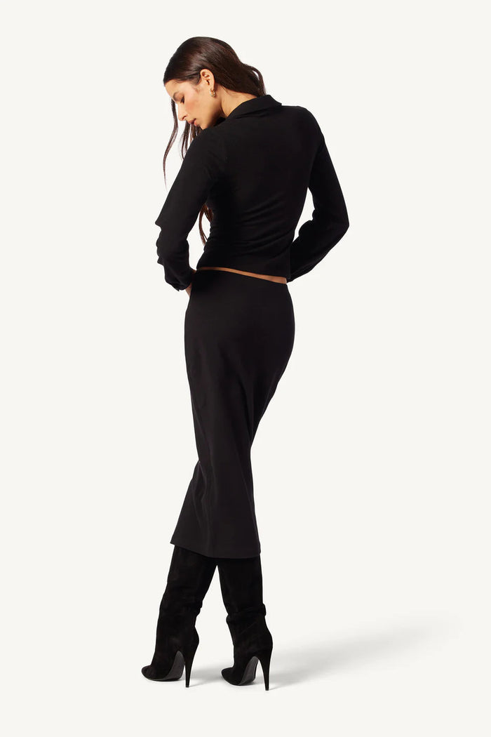 SABLYN Top Rebecca Button Henley, Black Soho-Boutique