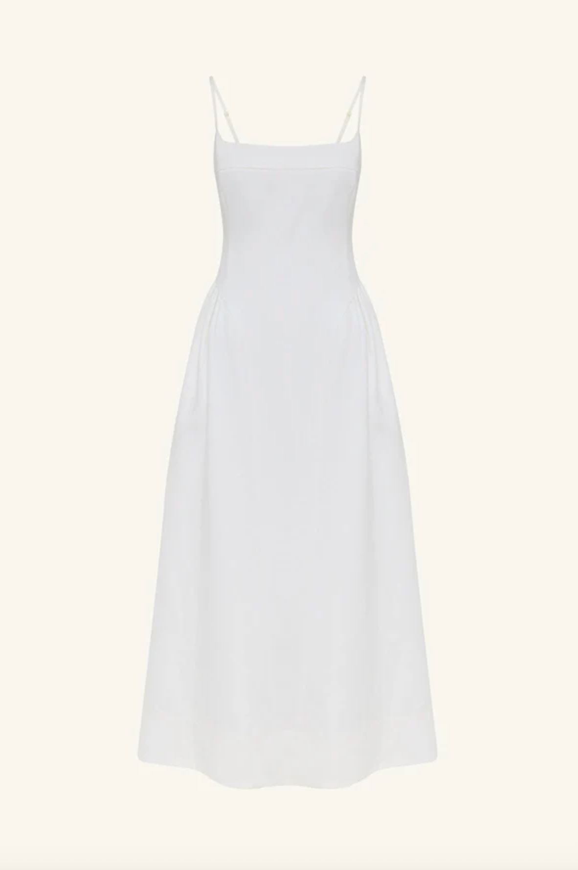 SHONA JOY Dress Gigi Square Neck Midi Dress, Ivory Soho-Boutique