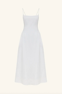 SHONA JOY Dress Gigi Square Neck Midi Dress, Ivory Soho-Boutique
