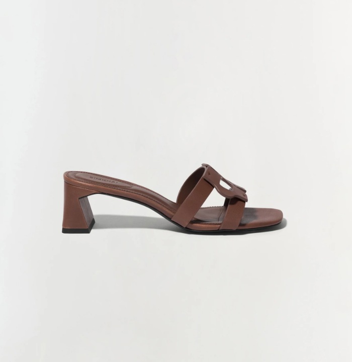 SIMKHAI Shoe Monogram Block Heel, Sable Soho-Boutique