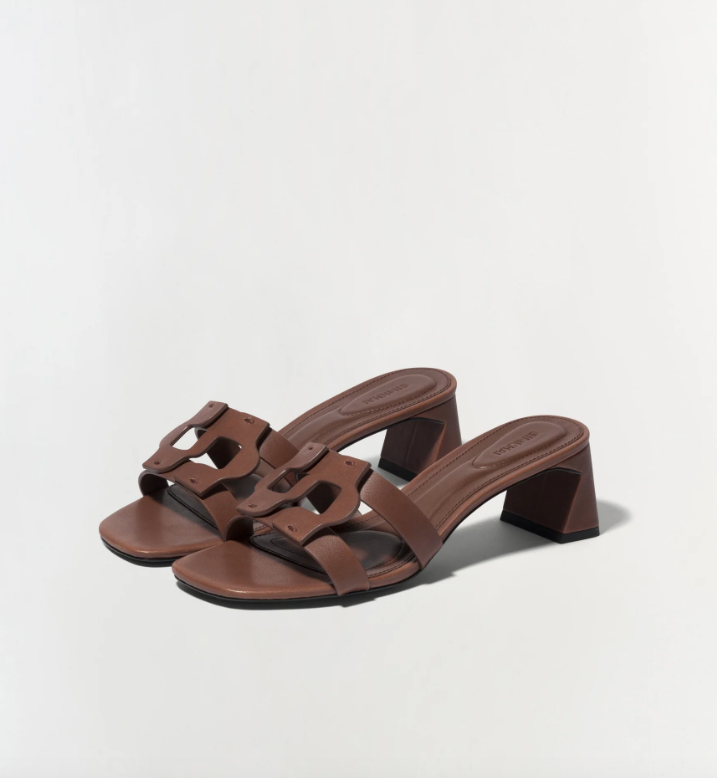 SIMKHAI Shoe Monogram Block Heel, Sable Soho-Boutique