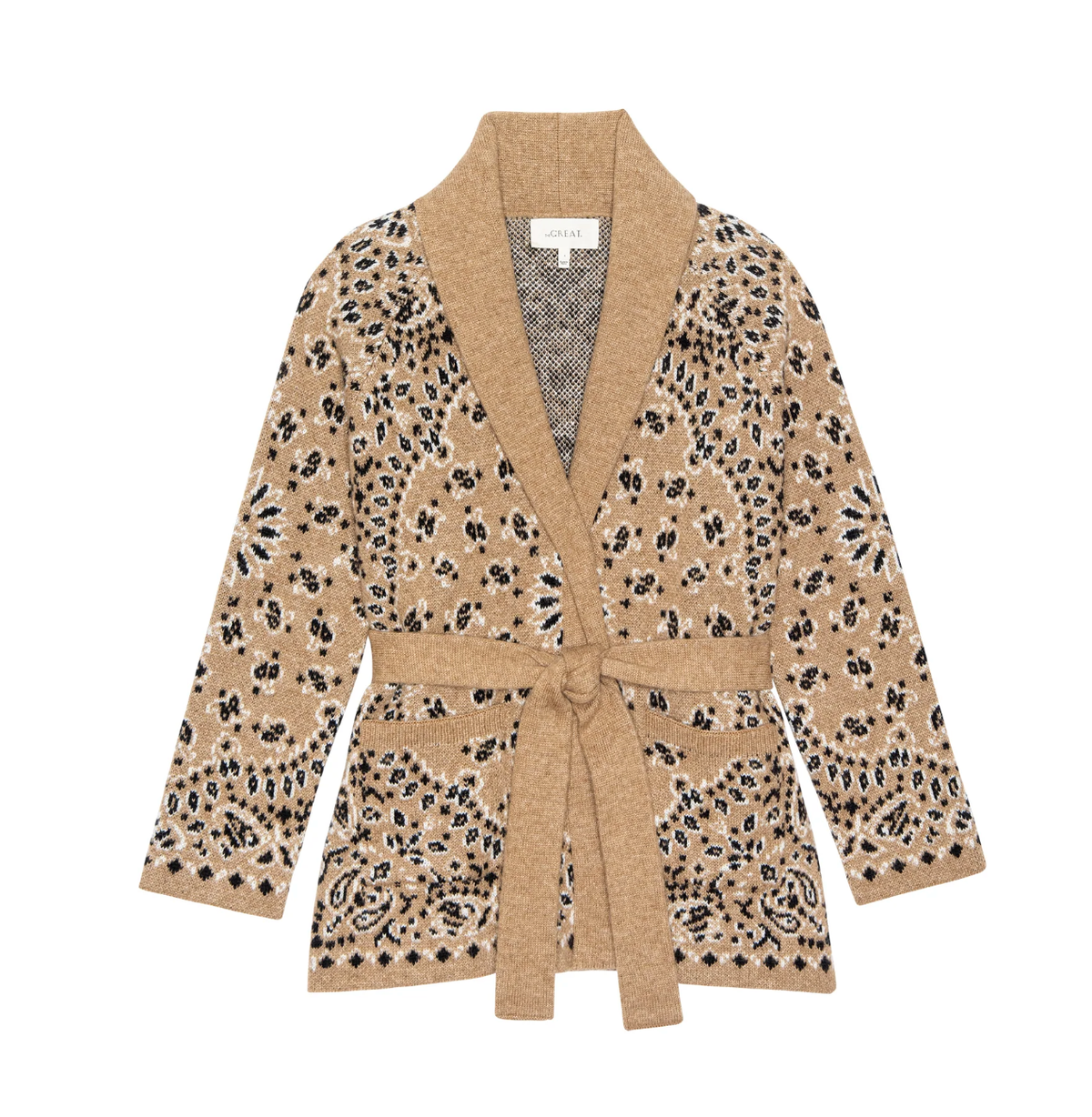 The Great Cardigan The Bandana Riding Cardigan, Camel Soho-Boutique