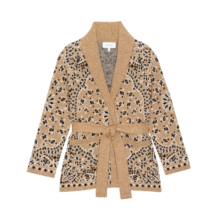 The Great Cardigan The Bandana Riding Cardigan, Camel Soho-Boutique
