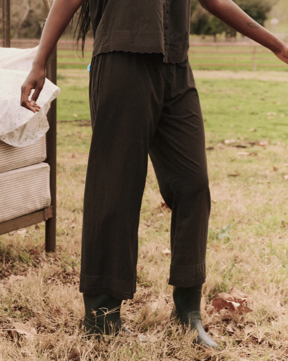 The Great Pajamas The Eyelet Easy Sleep Pant, Black Soho-Boutique