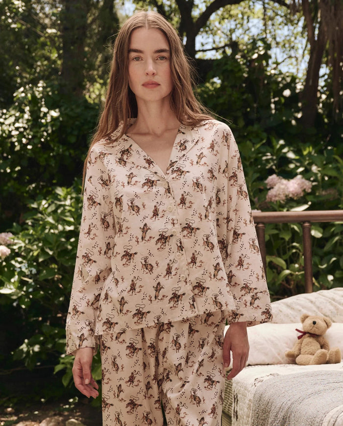 The Great Pajamas The Pajama Shirt, Cream Cowboy Soho-Boutique