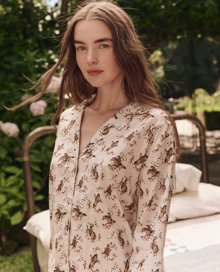 The Great Pajamas The Pajama Shirt, Cream Cowboy Soho-Boutique