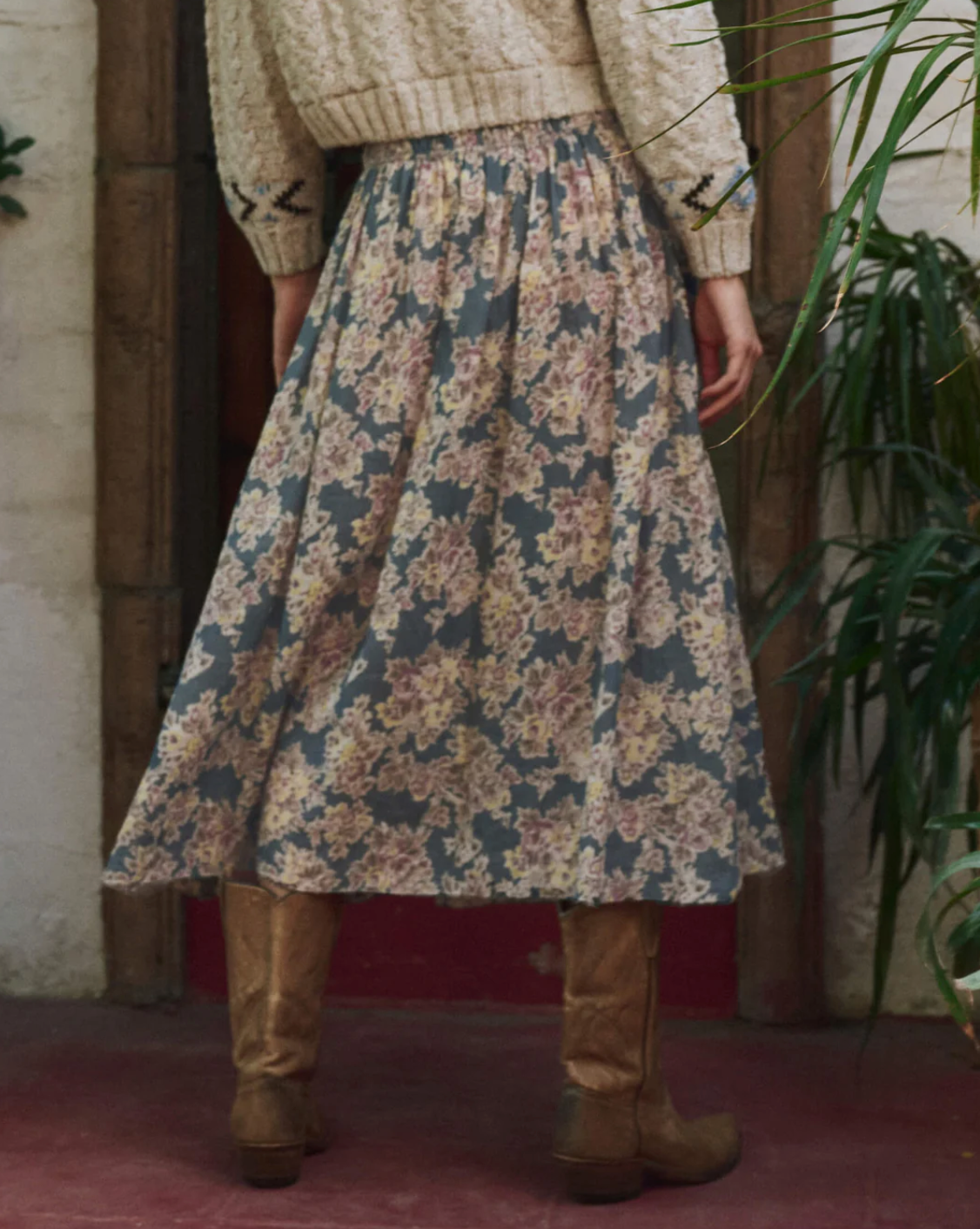 The Great Skirt The Canary Skirt, Indigo Floral Soho-Boutique