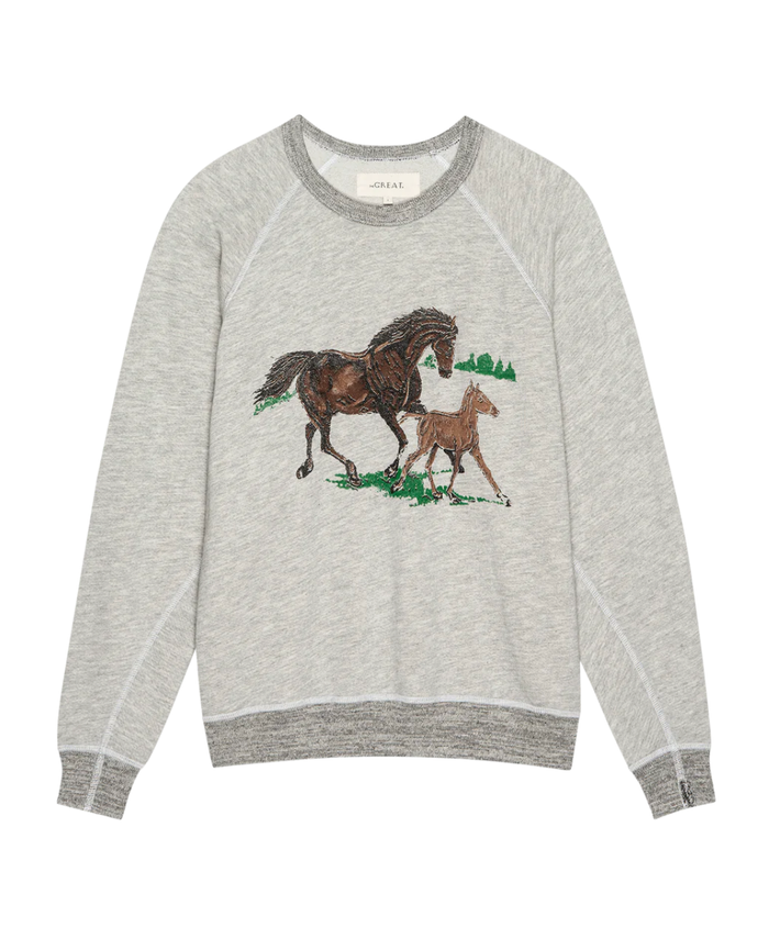 The Great Sweatshirt The College Sweatshirt, Running Horses Soho-Boutique