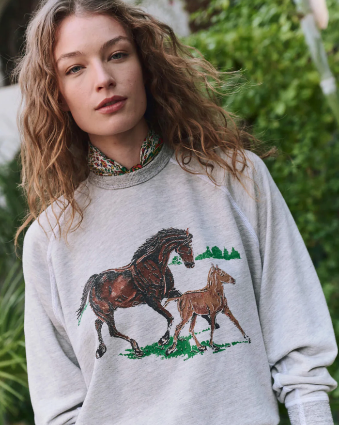 The Great Sweatshirt The College Sweatshirt, Running Horses Soho-Boutique