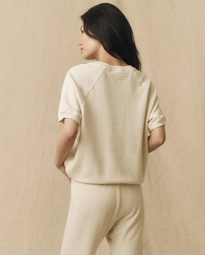 The Great Sweatshirt The Short Sleeve Sweatshirt, Washed White Soho-Boutique