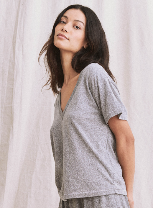 The Great T-Shirt The V Neck Tee, Heather Grey Soho-Boutique
