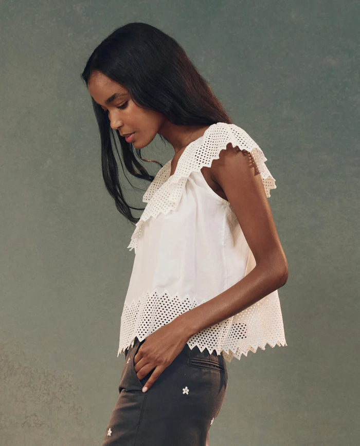 The Great Top The Westport Top, White Honeycomb Eyelet Soho-Boutique