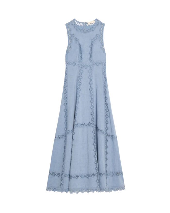 Ulla Johnson Dress Anela Sleeveless Midi Dress, Chambray Soho-Boutique