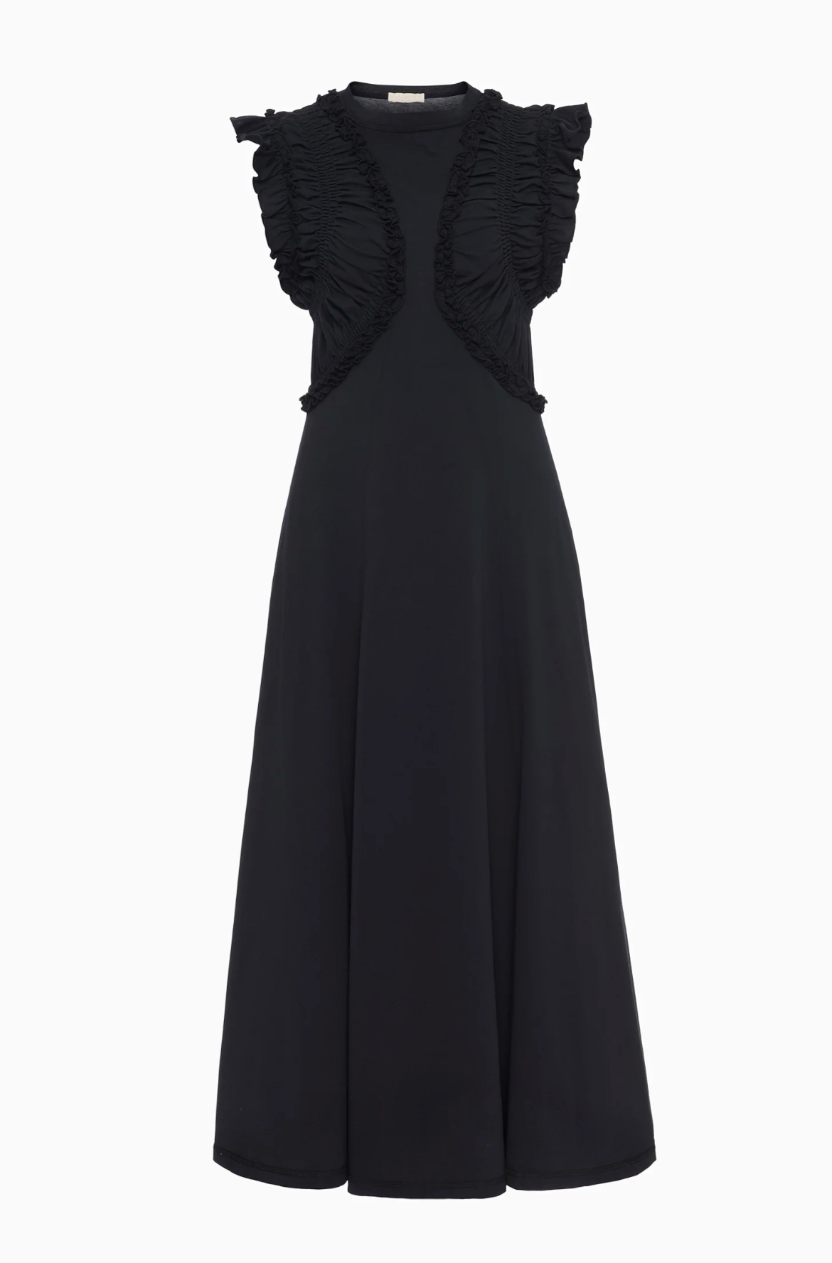 Ulla Johnson Dress Shiva Sleeveless Ruffled Midi Dress, Noir Soho-Boutique