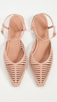 Ulla Johnson Shoe Violette Cage Flat, Pastel Brown Soho-Boutique