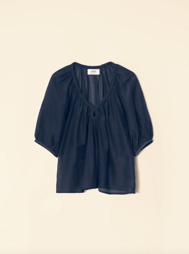 Xirena Shirt Blythe Top, Blue Sapphire Soho-Boutique