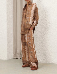 Zimmermann Blouse Lucky Manstyle Shirt, Chocolate Bandana Soho-Boutique