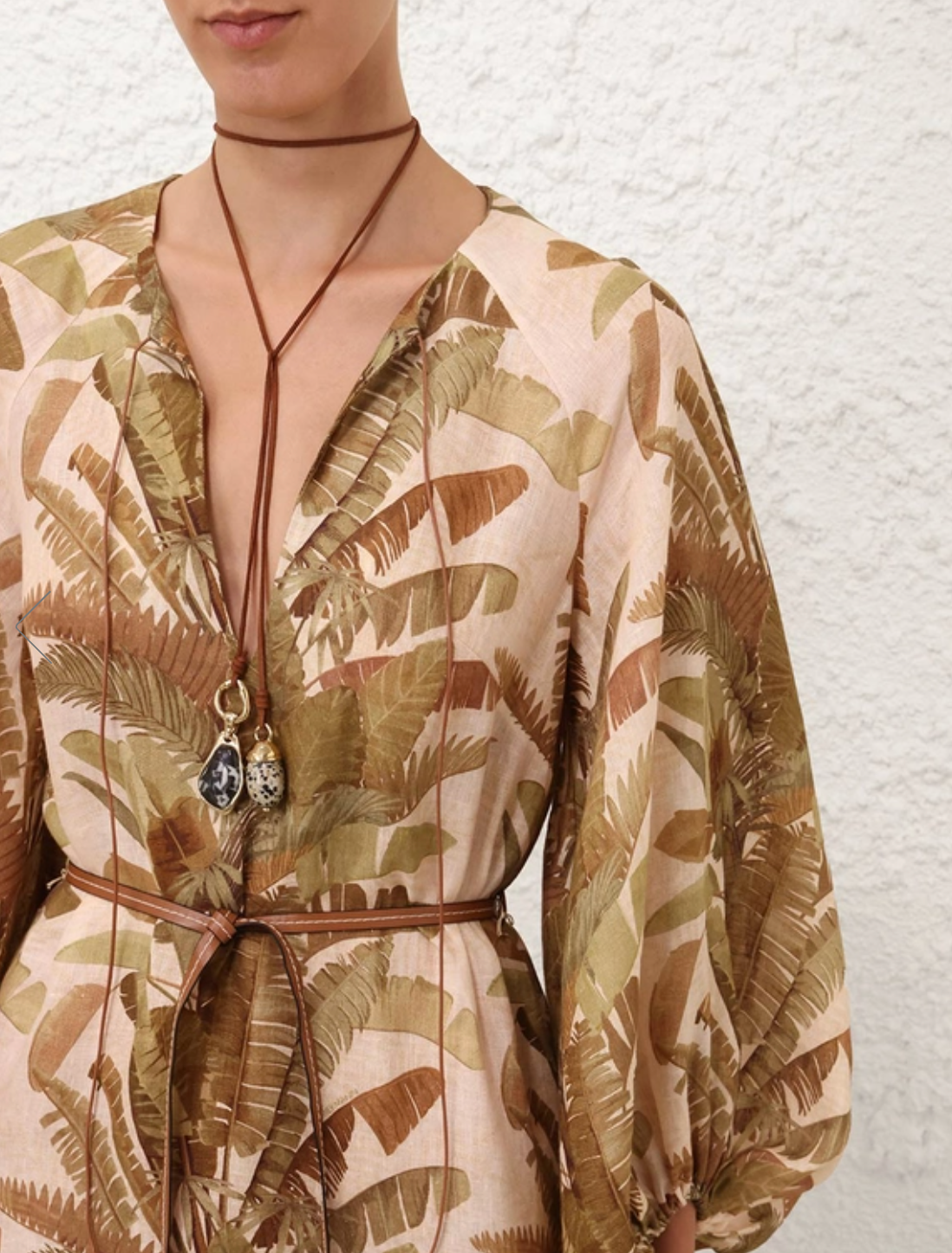 Zimmermann Dress Ascension Midi Dress, Green Palm Soho-Boutique