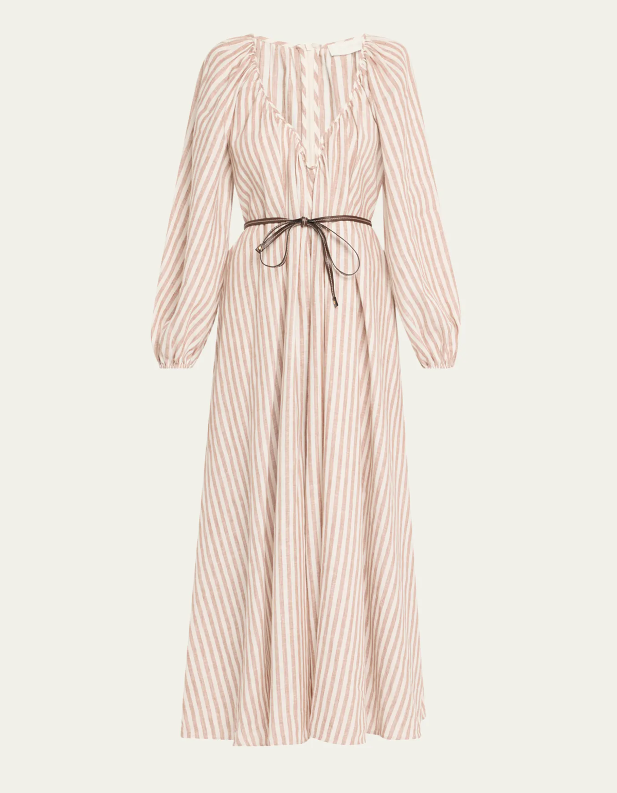 Zimmermann Dress Cascadian Maxi Dress, Tan Stripe Soho-Boutique