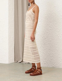 Zimmermann Dress Lucky Lace Knit Dress, Cream Soho-Boutique