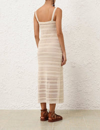 Zimmermann Dress Lucky Lace Knit Dress, Cream Soho-Boutique