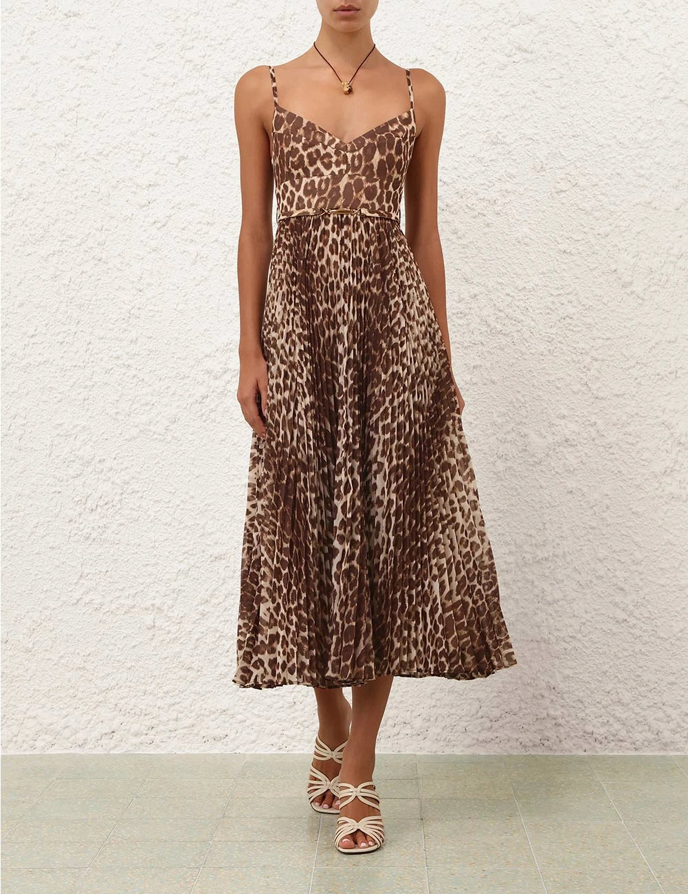 zimmermann pleated dress Sunray Picnic | Leopard This striking black dot Belle's Green Gown - Swatch:#768aa8 Color:pink/purple/white