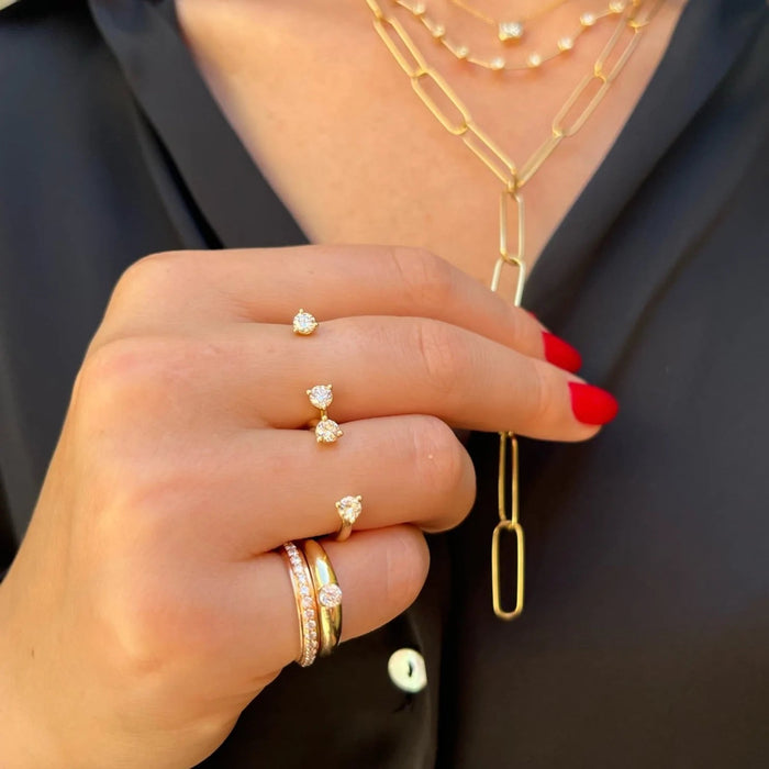 SHYLEE ROSE Fine Jewelry Domed Diamond Pinky Ring Soho-Boutique