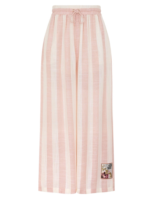 Acacia Wide Leg Pant, Pink/Cream Stripe