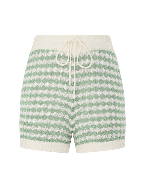 Everley Knit Short, Green Cream